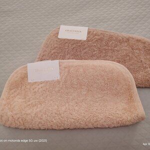 2 GRACCIOZA EGOIST WASHCLOTHS EGYPTIAN COTTON GIZA 800 GSM WHEAT AND LINEN COLOR